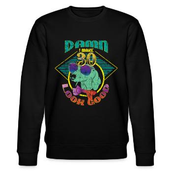 30. Geburtstag - Stanley/Stella Unisex Bio-Sweatshirt CHANGER  - Schwarz - Vorne - Nik (191cm) & Marisol (170cm)