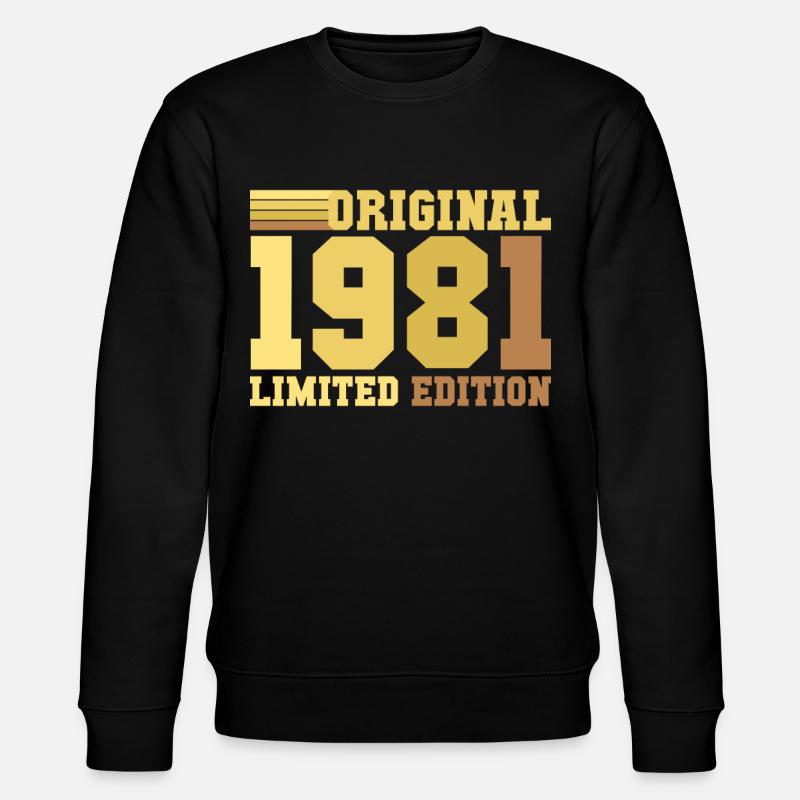 1981 40th birthday gift - Stanley/Stella CHANGER Unisex Organic Sweatshirt - black