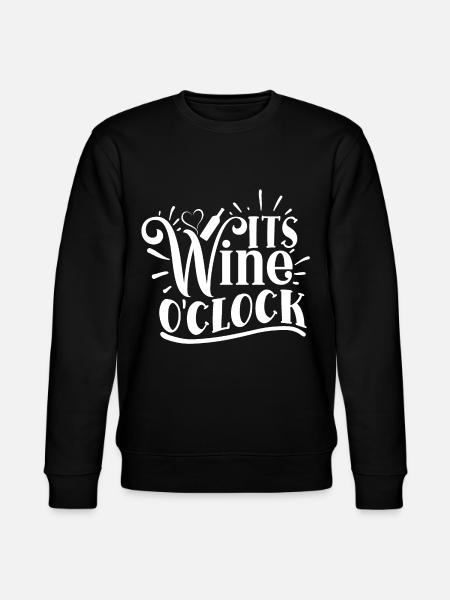 It's Wine O'clock Funny Quote - Stanley/Stella CHANGER Unisex Organic Sweatshirt - black
