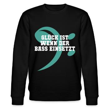 Glück und Bass - Stanley/Stella Unisex Bio-Sweatshirt CHANGER  - Schwarz - Vorne - Nik (191cm) & Marisol (170cm)