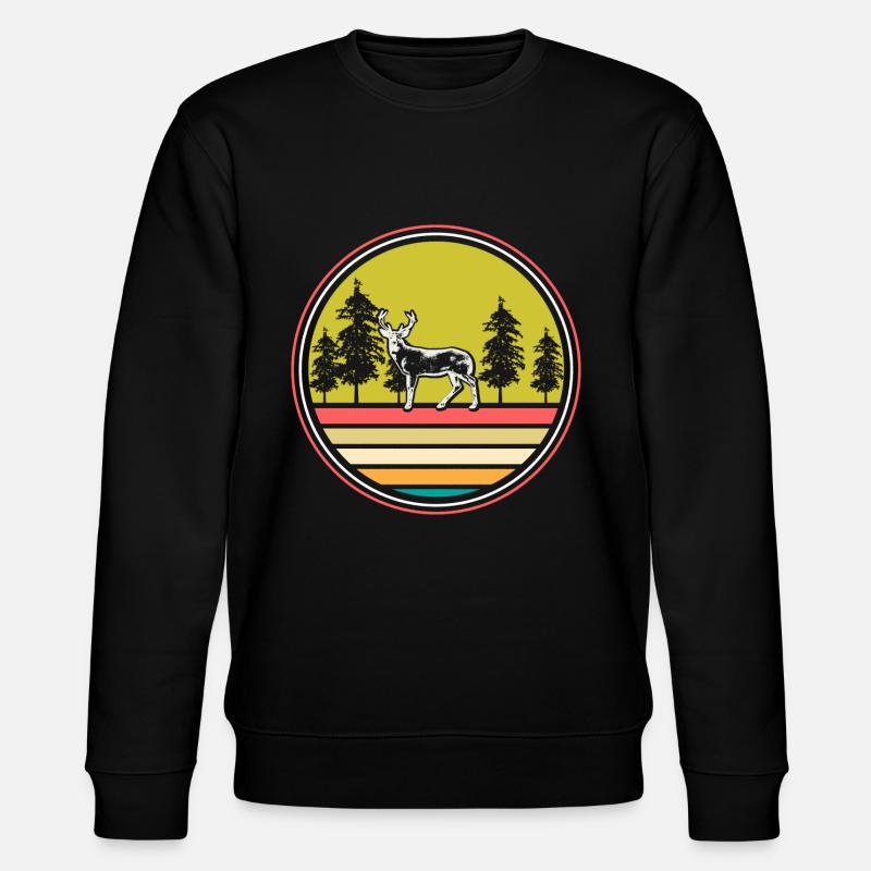Hirsch Wild Tierschutz Geschenk - Stanley/Stella Unisex Bio-Sweatshirt CHANGER - Schwarz