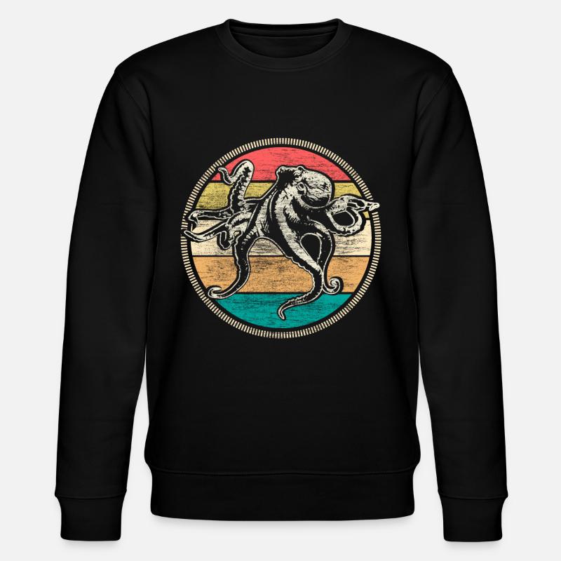 Octopus Cthulhu Ocean Gift - Stanley/Stella CHANGER Unisex Organic Sweatshirt - black