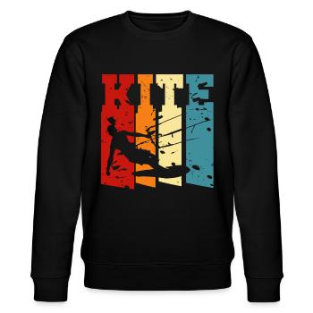 Kiteboarding - Kitesurfer - Stanley/Stella Unisex Bio-Sweatshirt CHANGER  - Schwarz - Vorne - Nik (191cm) & Marisol (170cm)