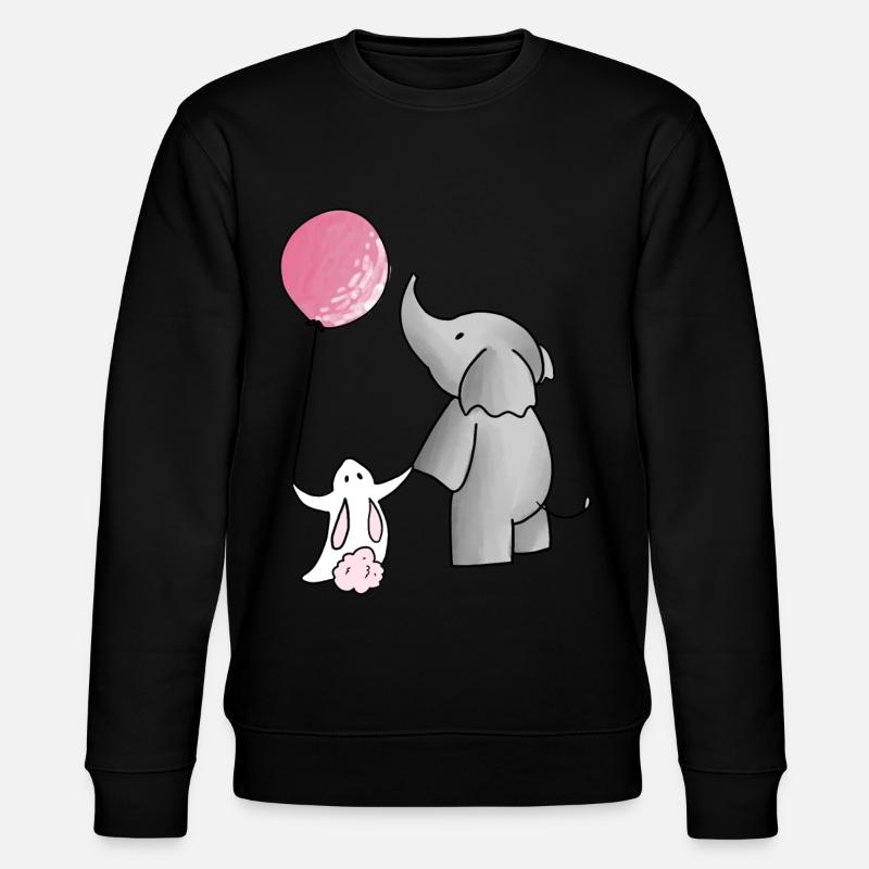 Elephant with hare - Stanley/Stella CHANGER Unisex Organic Sweatshirt - black