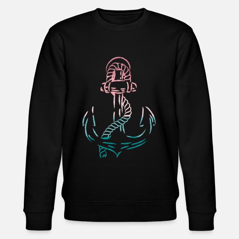 Anker See Meer - Stanley/Stella Unisex Bio-Sweatshirt CHANGER  - Schwarz