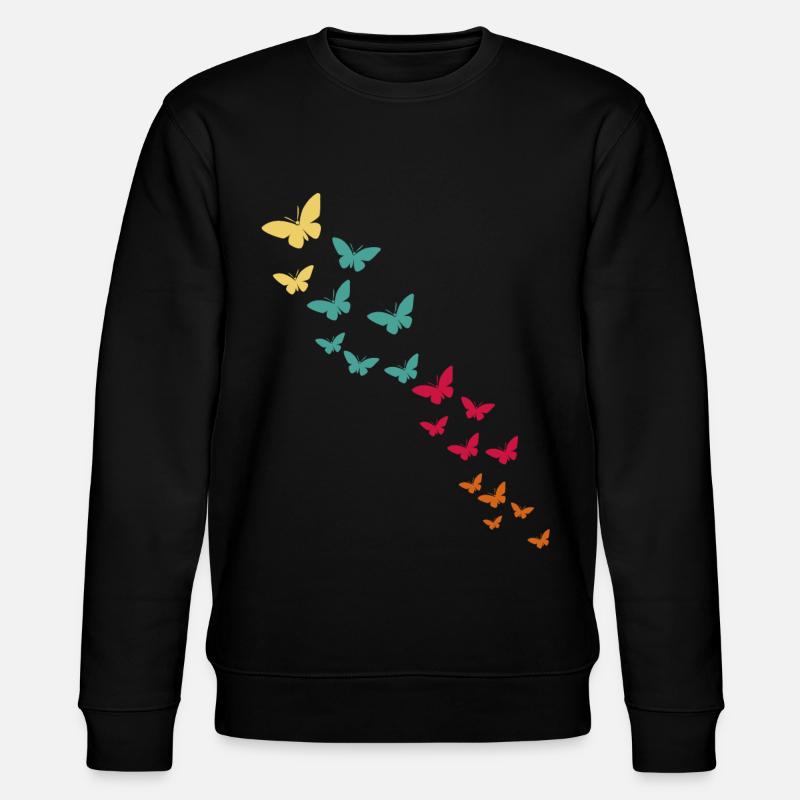 Schmetterling - Stanley/Stella Unisex Bio-Sweatshirt CHANGER  - Schwarz