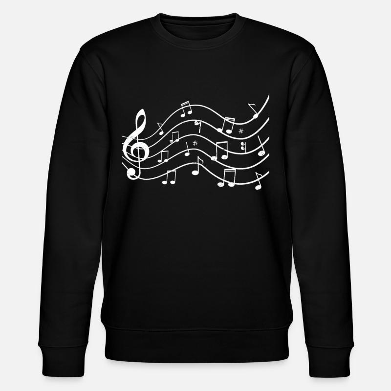 Notes Violin Clef Baskey - Stanley/Stella CHANGER Unisex Organic Sweatshirt - black