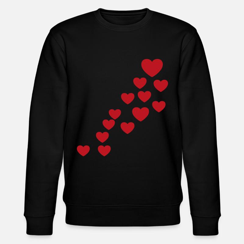 Rote Herzen - Stanley/Stella Unisex Bio-Sweatshirt CHANGER  - Schwarz