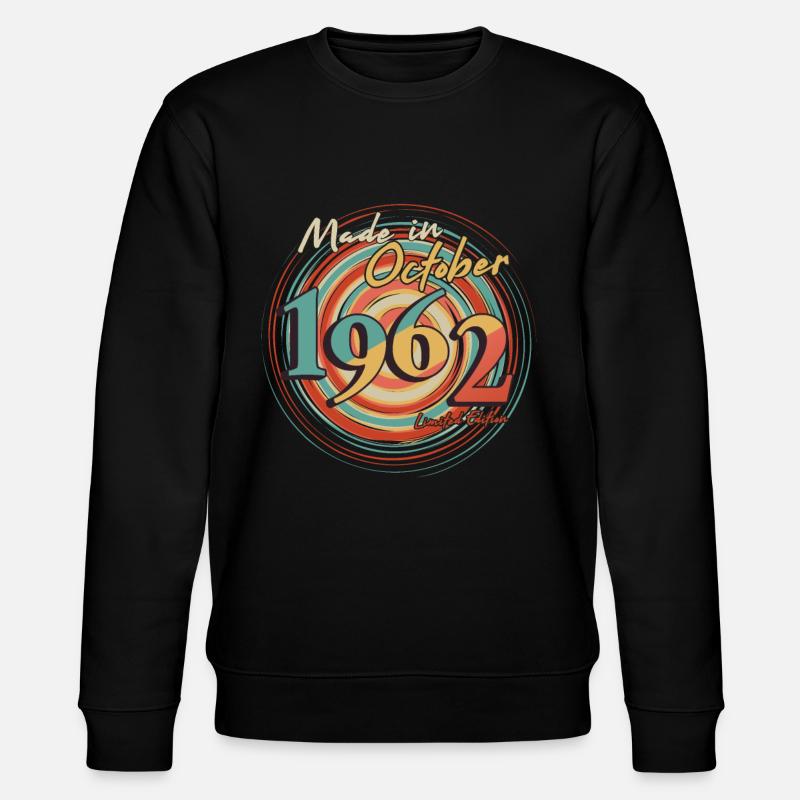 1962 Im Oktober Retro Geschenkidee - Stanley/Stella Unisex Bio-Sweatshirt CHANGER  - Schwarz