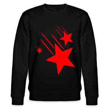 Red Stars - Stanley/Stella CHANGER Unisex Organic Sweatshirt - black - Front - Nik (191cm) & Marisol (170cm)