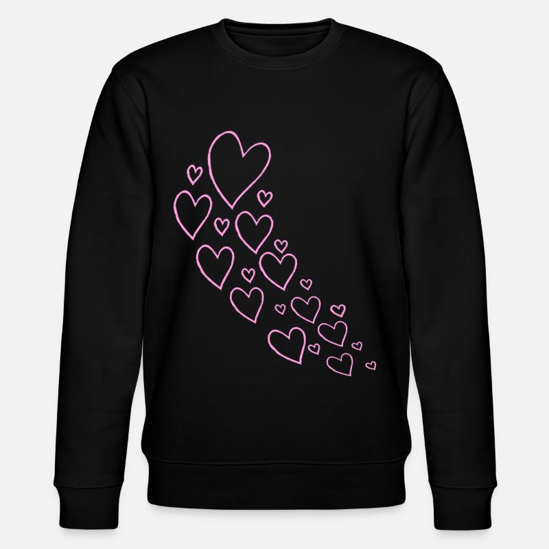 Cœurs roses ascendants - Sweat bio CHANGER Stanley/Stella Unisexe - noir