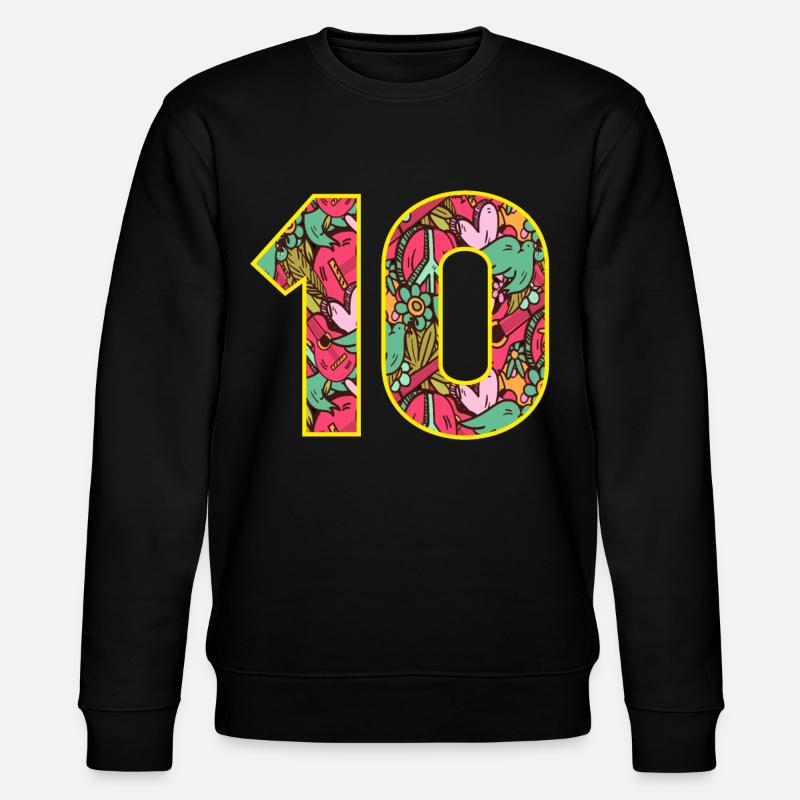 Zahl 10 - Stanley/Stella Unisex Bio-Sweatshirt CHANGER  - Schwarz