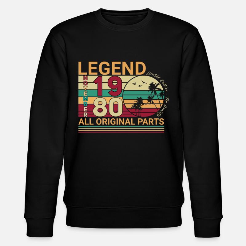 Geschenkidee Legende 1980 November - Stanley/Stella Unisex Bio-Sweatshirt CHANGER - Schwarz