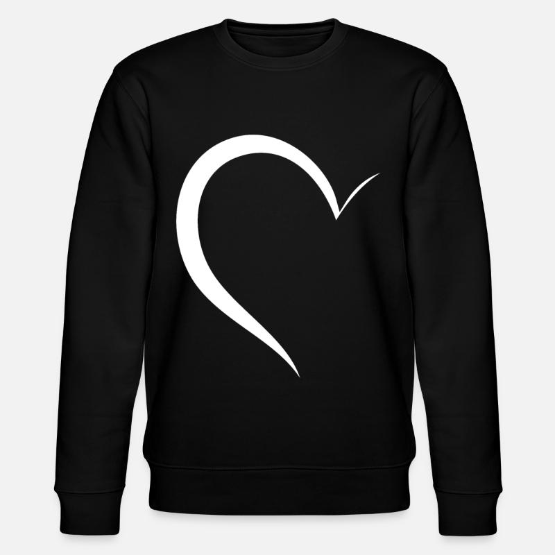 Halbes Weisses Herz - Stanley/Stella Unisex Bio-Sweatshirt CHANGER - Schwarz