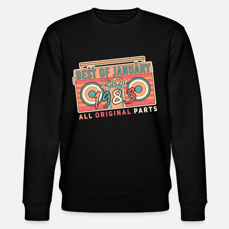 Né janvier 1983 Millésime - Sweat bio CHANGER Stanley/Stella Unisexe - noir