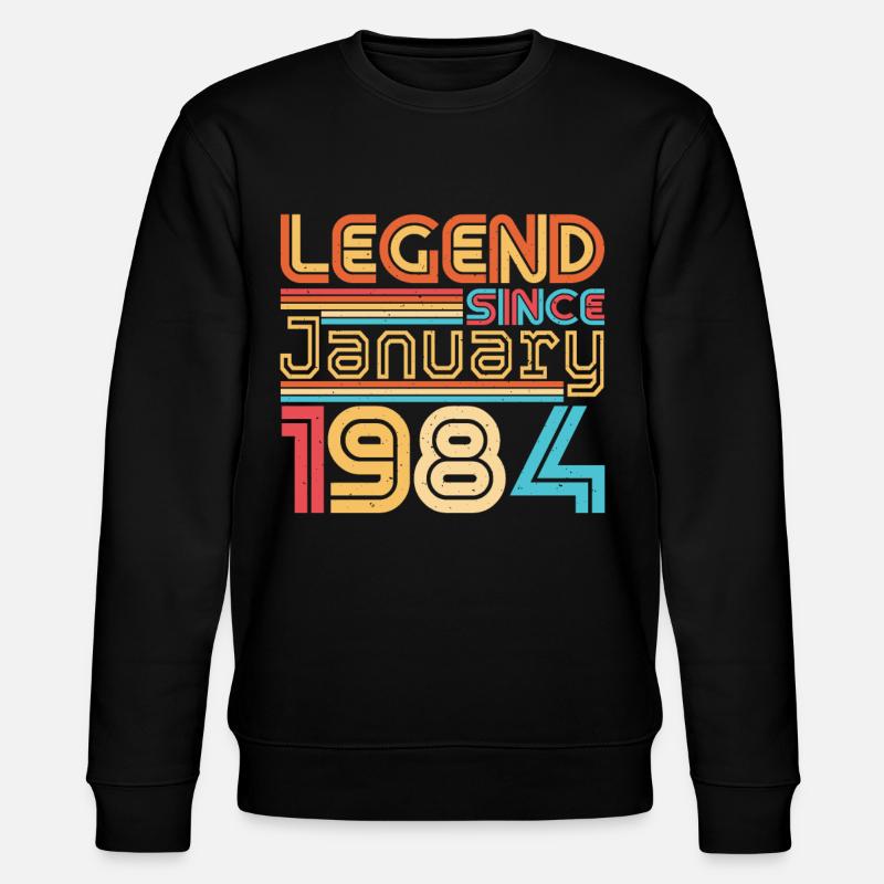 Né en 1984 Janvier Millésime - Sweat bio CHANGER Stanley/Stella Unisexe - noir