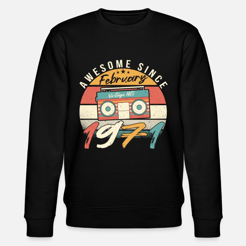 February 1971 Retro - Stanley/Stella CHANGER Unisex Organic Sweatshirt - black
