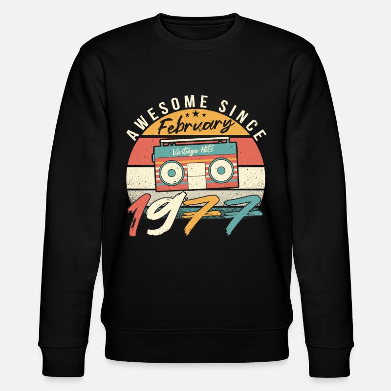 February 1977 Retro - Stanley/Stella CHANGER Unisex Organic Sweatshirt - black