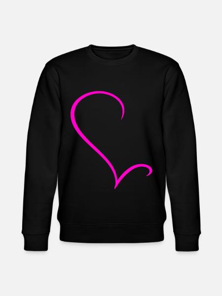 Half Pink Heart - Stanley/Stella CHANGER Unisex Organic Sweatshirt - black