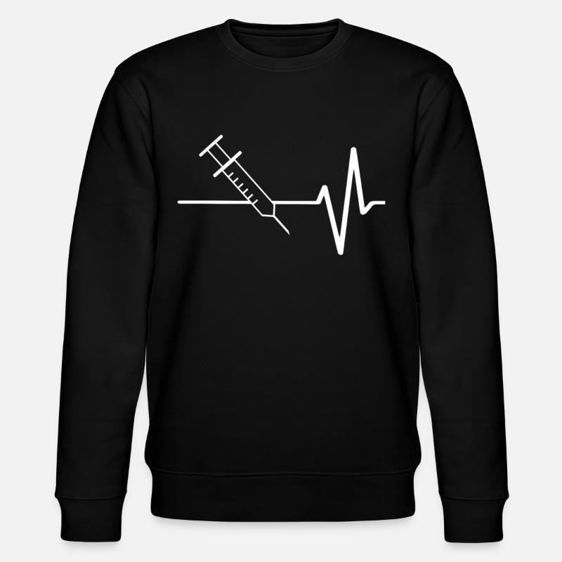 Syringe With ECG line - Stanley/Stella CHANGER Unisex Organic Sweatshirt - black