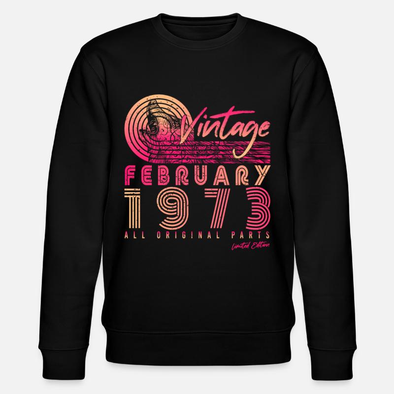 1973 Februar Limitiert Retro - Stanley/Stella Unisex Bio-Sweatshirt CHANGER  - Schwarz