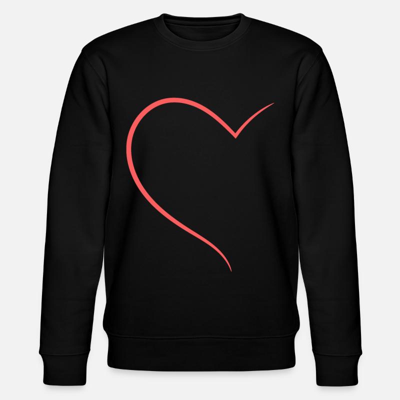 Halbes Herz Oranges Design - Stanley/Stella Unisex Bio-Sweatshirt CHANGER  - Schwarz