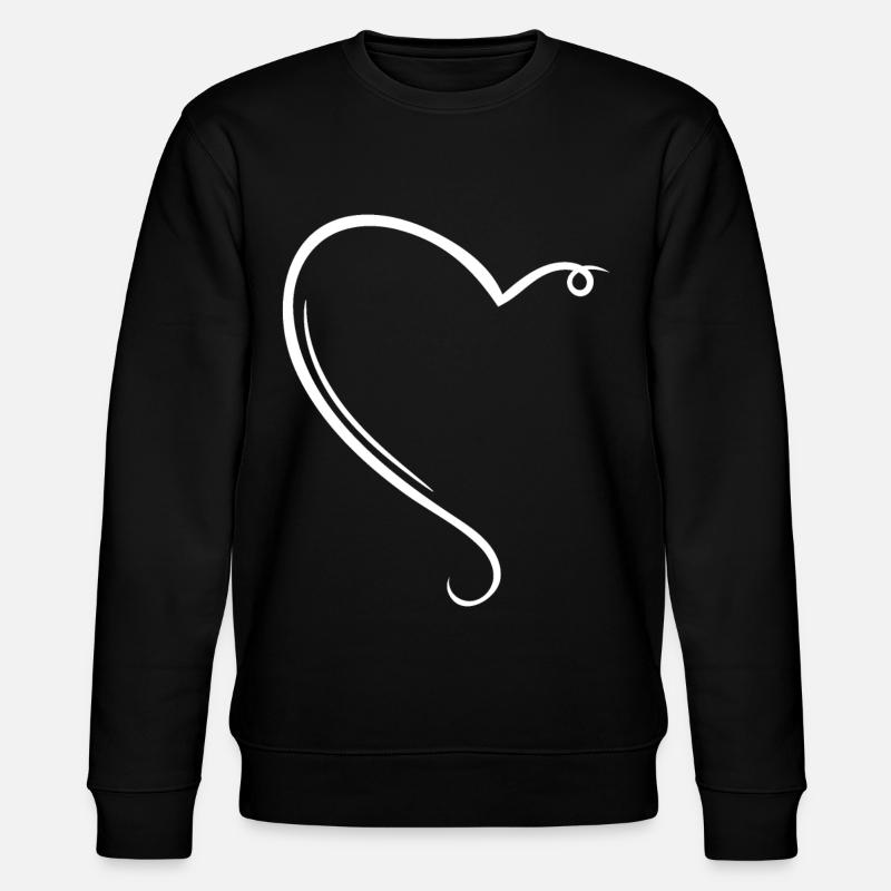 Demi-cœur blanc - Sweat bio CHANGER Stanley/Stella Unisexe - noir