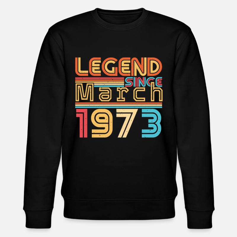 March 1973 Retro Legend - Stanley/Stella CHANGER Unisex Organic Sweatshirt - black