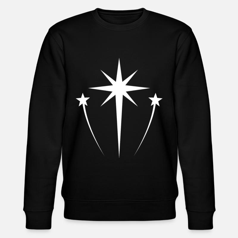 Shooting Star White - Stanley/Stella CHANGER Unisex Organic Sweatshirt - black
