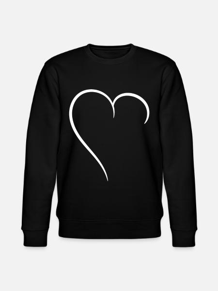 Half Heart White Love - Stanley/Stella CHANGER Unisex Organic Sweatshirt - black