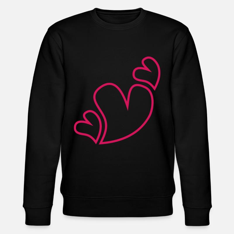 Three Red Hearts - Stanley/Stella CHANGER Unisex Organic Sweatshirt - black