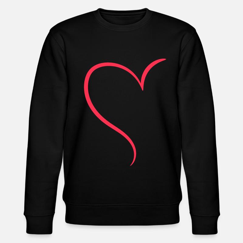 Halbes Rotes Herz Liebe - Stanley/Stella Unisex Bio-Sweatshirt CHANGER  - Schwarz