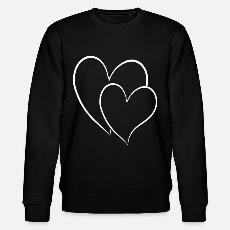 Double Heart Simple Design - Stanley/Stella CHANGER Unisex Organic Sweatshirt - black