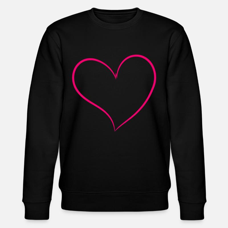 Pinkes Herz - Stanley/Stella Unisex Bio-Sweatshirt CHANGER  - Schwarz