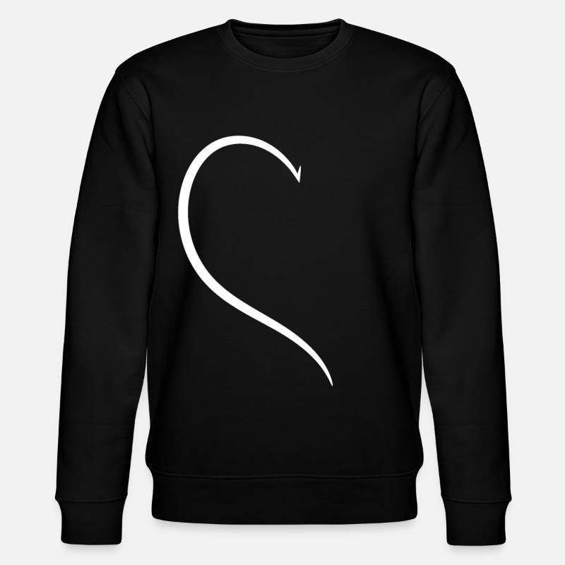 Half White Heart - Stanley/Stella CHANGER Unisex Organic Sweatshirt - black