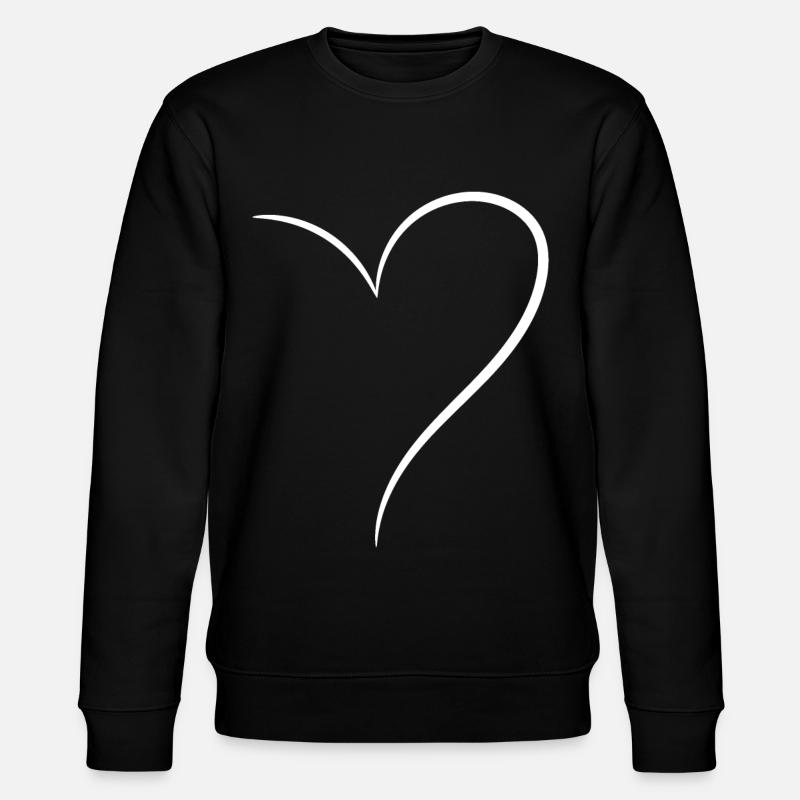Demi-cœur blanc - Sweat bio CHANGER Stanley/Stella Unisexe - noir