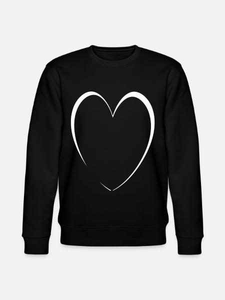 Simple White Heart - Stanley/Stella CHANGER Unisex Organic Sweatshirt - black