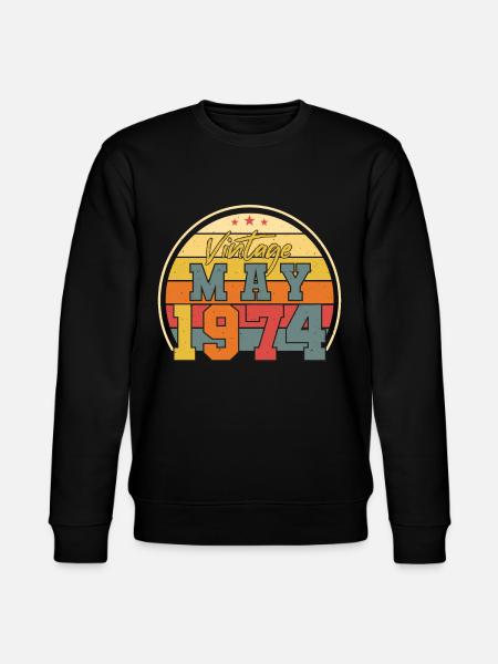 Birthday greeting 1974 May - Stanley/Stella CHANGER Unisex Organic Sweatshirt - black