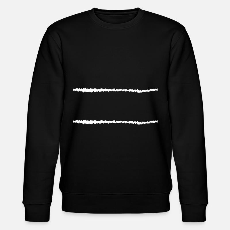 Barres blanches Wagerecht - Sweat bio CHANGER Stanley/Stella Unisexe - noir