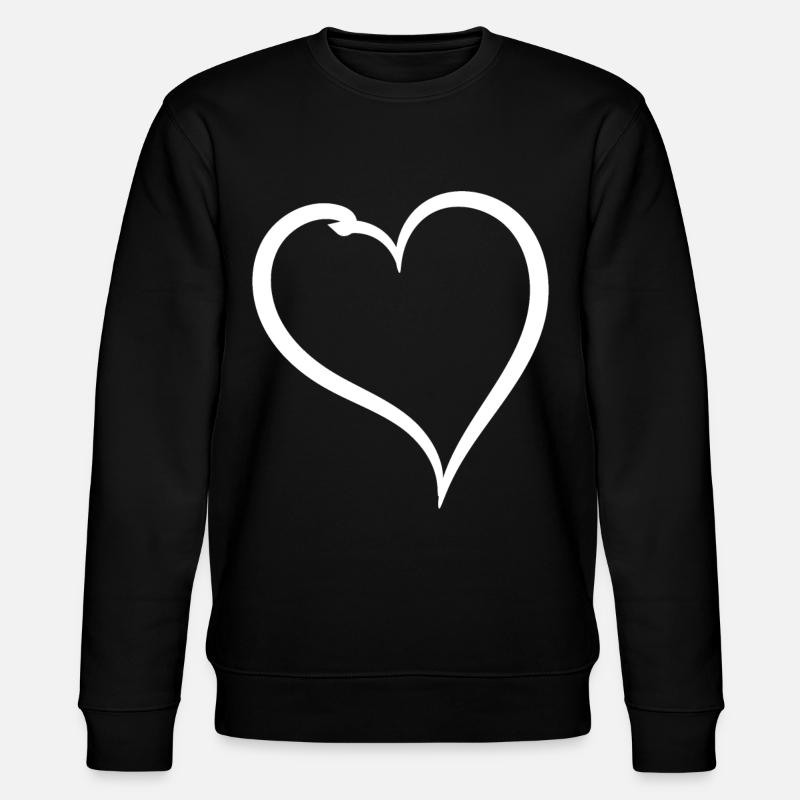 Simple White Heart - Stanley/Stella CHANGER Unisex Organic Sweatshirt - black