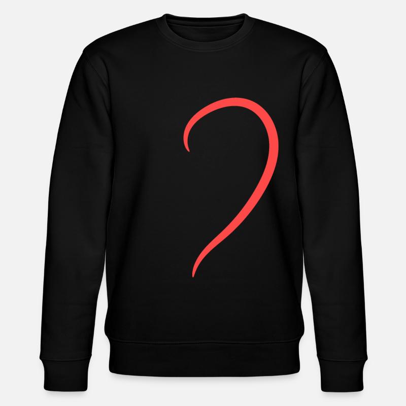Halbes Rotes Herz - Stanley/Stella Unisex Bio-Sweatshirt CHANGER  - Schwarz