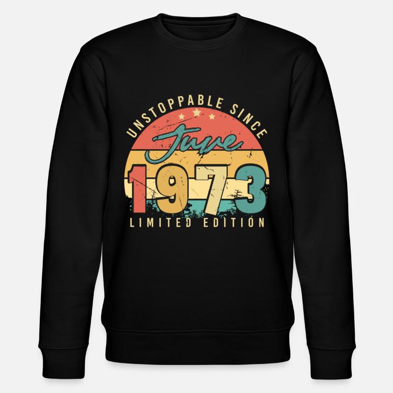 Retro 1973 Juni - Stanley/Stella Unisex Bio-Sweatshirt CHANGER  - Schwarz