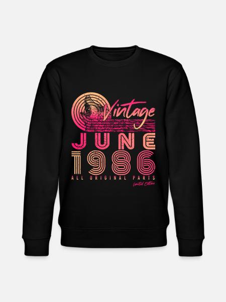 Baujahr 1986 Juni - Stanley/Stella Unisex Bio-Sweatshirt CHANGER - Schwarz