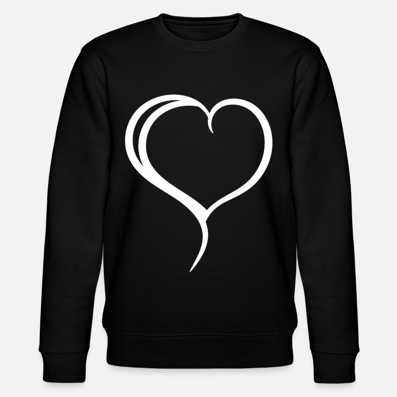 White Heart Simple - Stanley/Stella CHANGER Unisex Organic Sweatshirt - black
