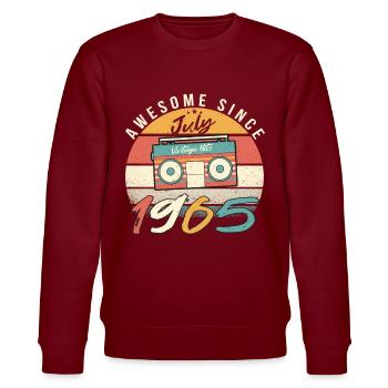 Vintage Hits 1965 Juli - Stanley/Stella Unisex Bio-Sweatshirt CHANGER  - Burgunderrot - Vorne - Nik (191cm) & Marisol (170cm)