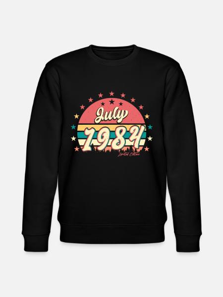 1984 Juli Beste Geschenkidee - Stanley/Stella Unisex Bio-Sweatshirt CHANGER - Schwarz