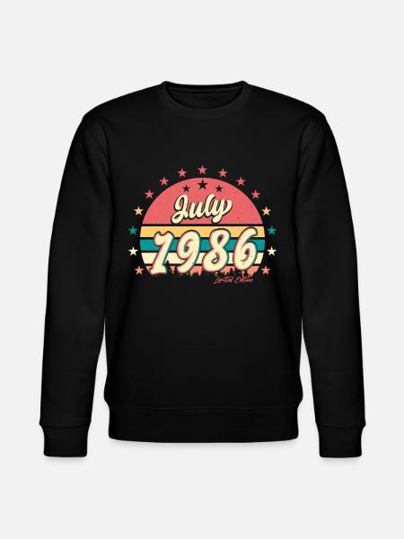 1986 Juli Beste Geschenkidee - Stanley/Stella Unisex Bio-Sweatshirt CHANGER  - Schwarz