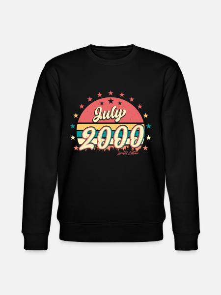 Bestes Lebensjahr Juli 2000 - Stanley/Stella Unisex Bio-Sweatshirt CHANGER  - Schwarz