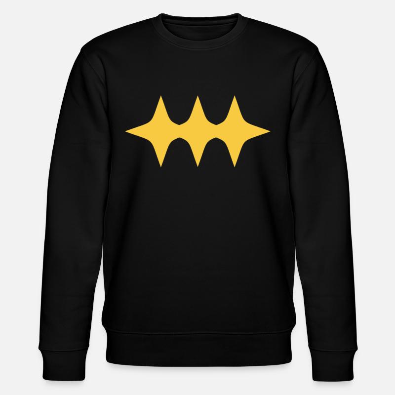 Drei Sterne Gelb - Stanley/Stella Unisex Bio-Sweatshirt CHANGER - Schwarz