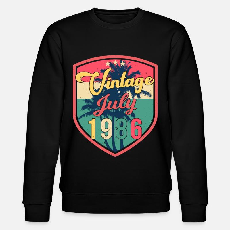 1986 Juli Beste Geschenkidee - Stanley/Stella Unisex Bio-Sweatshirt CHANGER  - Schwarz